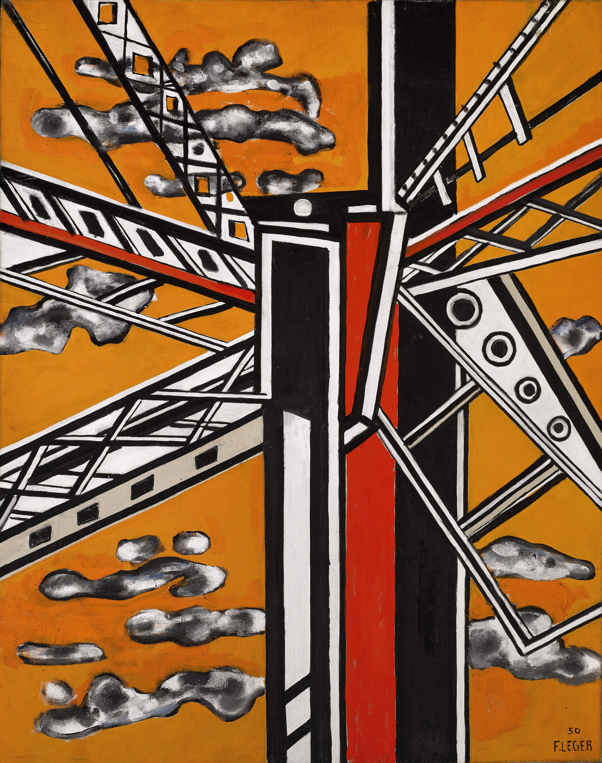 Fernand Léger - Élément Mécanique Sur Fond Jaune